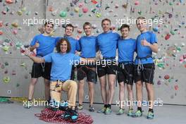 27.-28.04.2015. Insbruck, Austria, Welcome Event for the BMW Junior Program 2015 - Indoor Climbing with all drivers and instructor Stefan Glowacz (extrem climber) - This image is copyright free for editorial use © BMW AG