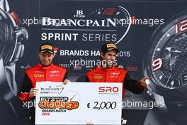 WINNERS OF THE PITSTOP CHALLENGE #1 BELGIAN AUDI CLUB TEAM WRT (BEL) AUDI R8 LMS ULTRA GT3 10.05.2015. Blancpain Sprint Series, Rd 2, Brands Hatch, England. Sunday.