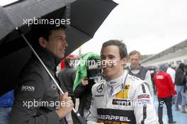 Toto Wolff (AUT) Sporting Director Mercedes-Benz and Robert Wickens (CAN) HWA AG Mercedes-AMG C63 DTM. 03.05.2015, DTM Round 1, Hockenheimring, Germany, Friday, Race 2.