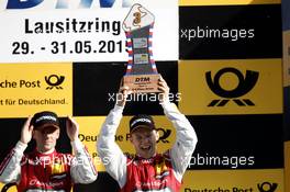 Podium, 3rd Mattias Ekstroem (SWE), Audi Sport Team Abt Sportsline, Audi A5 DTM 30.05.2015, DTM Round 2, Lausitzring, Germany, Saturday, Race 1.