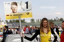 Gridgirl of Marco Wittmann (GER) BMW Team RMG BMW M4 DTM 30.05.2015, DTM Round 2, Lausitzring, Germany, Saturday, Race 1.