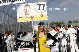 Gridgirl of Martin Tomczyk (GER) BMW Team Schnitzer BMW M4 DTM 30.05.2015, DTM Round 2, Lausitzring, Germany, Saturday, Race 1.