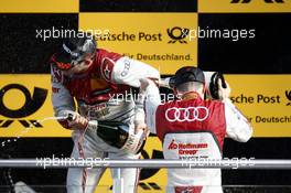 Podium, Edoardo Mortara (ITA) Audi Sport Team Abt Audi RS 5 DTM and Jamie Green (GBR) Audi Sport Team Rosberg Audi RS 5 DTM 30.05.2015, DTM Round 2, Lausitzring, Germany, Saturday, Race 1.