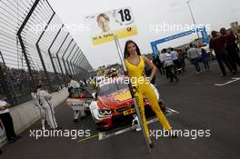 Gridgirl of Augusto Farfus (BRA) BMW Team RBM BMW M34 DTM 31.05.2015, DTM Round 2, Lausitzring, Germany, Sunday, Race 2.