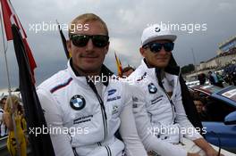 Maxime Martin (BEL) BMW Team RMG BMW M4 DTM and Marco Wittmann (GER) BMW Team RMG BMW M4 DTM 27.06.2015, DTM Round 3, Norisring, Germany, Race 1, Saturday.