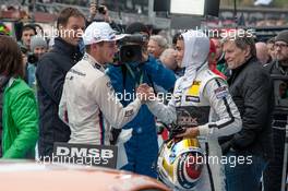Marco Wittmann (GER) BMW Team RMG BMW M4 DTM; congratulation; Pascal Wehrlein (GER) HWA AG Mercedes-AMG C63 DTM; Champion; happy;  17.10.2015, DTM Round 09, Hockenheimring, Germany, Saturday, Race 1.