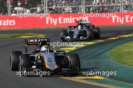 Sergio Perez (MEX) Sahara Force India F1 VJM08. 15.03.2015. Formula 1 World Championship, Rd 1, Australian Grand Prix, Albert Park, Melbourne, Australia, Race Day.