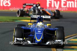 Marcus Ericsson (SWE) Sauber C34. 15.03.2015. Formula 1 World Championship, Rd 1, Australian Grand Prix, Albert Park, Melbourne, Australia, Race Day.