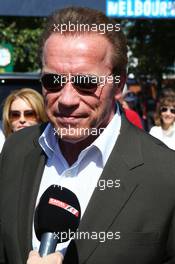 Arnold Schwarzenegger (USA). 15.03.2015. Formula 1 World Championship, Rd 1, Australian Grand Prix, Albert Park, Melbourne, Australia, Race Day.