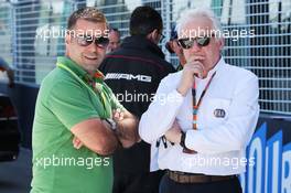 (L to R): Zsolt Baumgartner (HUN) with Charlie Whiting (GBR) FIA Delegate. 11.03.2015. Formula 1 World Championship, Rd 1, Australian Grand Prix, Albert Park, Melbourne, Australia, Preparation Day.