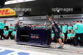 Red Bull Racing disrupt the Mercedes AMG F1 1-2 celebration. 21.06.2015. Formula 1 World Championship, Rd 8, Austrian Grand Prix, Spielberg, Austria, Race Day.