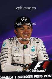 Race winner Nico Rosberg (GER) Mercedes AMG F1 in the FIA Press Conference. 21.06.2015. Formula 1 World Championship, Rd 8, Austrian Grand Prix, Spielberg, Austria, Race Day.