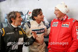 (L to R): Alain Prost (FRA) with Nelson Piquet (BRA) and Niki Lauda (AUT) Mercedes Non-Executive Chairman at the Legends Parade. 20.06.2015. Formula 1 World Championship, Rd 8, Austrian Grand Prix, Spielberg, Austria, Qualifying Day.
