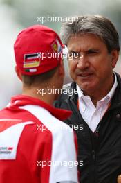 (L to R): Sebastian Vettel (GER) Ferrari with Pasquale Lattuneddu (ITA) of the FOM. 18.06.2015. Formula 1 World Championship, Rd 8, Austrian Grand Prix, Spielberg, Austria, Preparation Day.