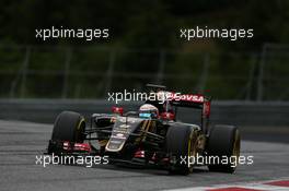 Romain Grosjean (FRA) Lotus F1 E23. 23.06.2015. Formula 1 Testing, Day One, Spielberg, Austria, Tuesday.