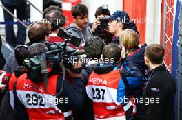Daniil Kvyat (RUS) Red Bull Racing with the media. 26.02.2015. Formula One Testing, Day One, Barcelona, Spain.