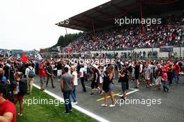 Fans at the podium. 23.08.2015. Formula 1 World Championship, Rd 13, Belgian Grand Prix, Spa Francorchamps, Belgium, Race Day.
