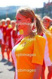 Grid girls on the drivers parade. 23.08.2015. Formula 1 World Championship, Rd 13, Belgian Grand Prix, Spa Francorchamps, Belgium, Race Day.