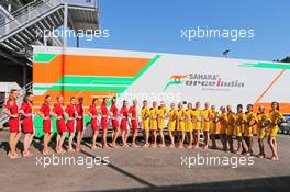 Grid girls. 23.08.2015. Formula 1 World Championship, Rd 13, Belgian Grand Prix, Spa Francorchamps, Belgium, Race Day.