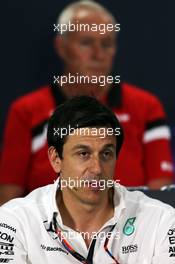 Toto Wolff (GER) Mercedes AMG F1 Shareholder and Executive Director in the FIA Press Conference. 17.04.2015. Formula 1 World Championship, Rd 4, Bahrain Grand Prix, Sakhir, Bahrain, Practice Day