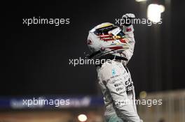 Race winner Lewis Hamilton (GBR) Mercedes AMG F1 celebrates in parc ferme. 19.04.2015. Formula 1 World Championship, Rd 4, Bahrain Grand Prix, Sakhir, Bahrain, Race Day.