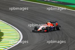 Alexander Rossi (USA) Manor Marussia F1 Team spins. 13.11.2015. Formula 1 World Championship, Rd 18, Brazilian Grand Prix, Sao Paulo, Brazil, Practice Day.