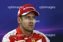 Sebastian Vettel (GER) Ferrari in the FIA Press Conference. 15.11.2015. Formula 1 World Championship, Rd 18, Brazilian Grand Prix, Sao Paulo, Brazil, Race Day.