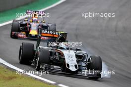 Sergio Perez (MEX), Sahara Force India  15.11.2015. Formula 1 World Championship, Rd 18, Brazilian Grand Prix, Sao Paulo, Brazil, Race Day.