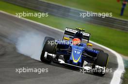 Felipe Nasr (BRA) Sauber C34 locks up under braking. 14.11.2015. Formula 1 World Championship, Rd 18, Brazilian Grand Prix, Sao Paulo, Brazil, Qualifying Day.