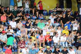 Fans in the grandstand. 15.11.2015. Formula 1 World Championship, Rd 18, Brazilian Grand Prix, Sao Paulo, Brazil, Race Day.