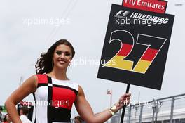 Grid girl. 07.06.2015. Formula 1 World Championship, Rd 7, Canadian Grand Prix, Montreal, Canada, Race Day.