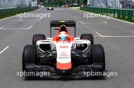 Roberto Merhi (ESP) Manor Marussia F1 Team on the grid. 07.06.2015. Formula 1 World Championship, Rd 7, Canadian Grand Prix, Montreal, Canada, Race Day.
