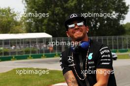 Lewis Hamilton (GBR) Mercedes AMG F1 on the drivers parade. 07.06.2015. Formula 1 World Championship, Rd 7, Canadian Grand Prix, Montreal, Canada, Race Day.