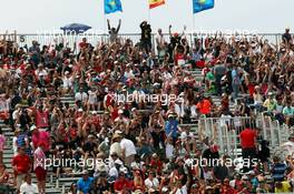 Fans in the grandstand. 07.06.2015. Formula 1 World Championship, Rd 7, Canadian Grand Prix, Montreal, Canada, Race Day.
