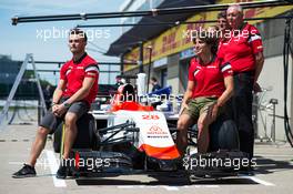 (L to R): Will Stevens (GBR) Manor Marussia F1 Team and Roberto Merhi (ESP) Manor Marussia F1 Team as the team announce new sponsors Airbnb. 04.06.2015. Formula 1 World Championship, Rd 7, Canadian Grand Prix, Montreal, Canada, Preparation Day.
