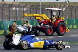 Felipe Massa (BRA) Williams FW37 crashes in the second practice session. 10.04.2015. Formula 1 World Championship, Rd 3, Chinese Grand Prix, Shanghai, China, Practice Day.