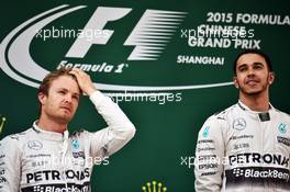 The podium (L to R): second placed Nico Rosberg (GER) Mercedes AMG F1 with race winner Lewis Hamilton (GBR) Mercedes AMG F1. 12.04.2015. Formula 1 World Championship, Rd 3, Chinese Grand Prix, Shanghai, China, Race Day.