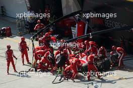 Kimi Raikkonen (FIN) Ferrari SF15-T makes a pit stop. 12.04.2015. Formula 1 World Championship, Rd 3, Chinese Grand Prix, Shanghai, China, Race Day.