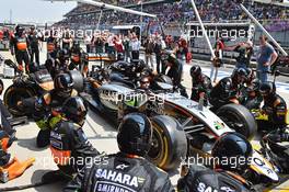 Sahara Force India F1 Team practice pit stops. 12.04.2015. Formula 1 World Championship, Rd 3, Chinese Grand Prix, Shanghai, China, Race Day.