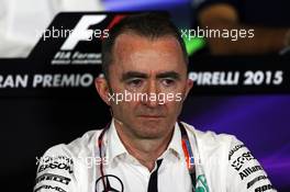 Paddy Lowe (GBR) Mercedes AMG F1 Executive Director (Technical) in the FIA Press Conference. 08.05.2015. Formula 1 World Championship, Rd 5, Spanish Grand Prix, Barcelona, Spain, Practice Day.
