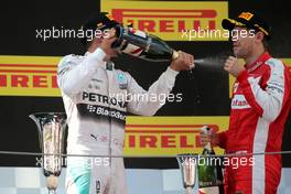 Lewis Hamilton (GBR), Mercedes AMG F1 Team and Sebastian Vettel (GER), Scuderia Ferrari  10.05.2015. Formula 1 World Championship, Rd 5, Spanish Grand Prix, Barcelona, Spain, Race Day.