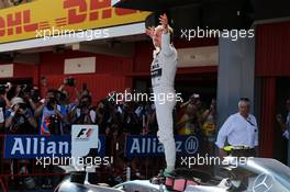 Race winner Nico Rosberg (GER) Mercedes AMG F1 W06 celebrates in parc ferme. 10.05.2015. Formula 1 World Championship, Rd 5, Spanish Grand Prix, Barcelona, Spain, Race Day.