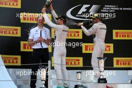 Nico Rosberg (GER), Mercedes AMG F1 Team and Lewis Hamilton (GBR), Mercedes AMG F1 Team  10.05.2015. Formula 1 World Championship, Rd 5, Spanish Grand Prix, Barcelona, Spain, Race Day.