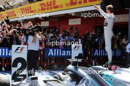 Race winner Nico Rosberg (GER) Mercedes AMG F1 W06 celebrates in parc ferme. 10.05.2015. Formula 1 World Championship, Rd 5, Spanish Grand Prix, Barcelona, Spain, Race Day.