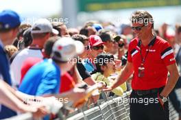 Graeme Lowdon (GBR) Manor Marussia F1 Team Chief Executive Officer with fans. 07.05.2015. Formula 1 World Championship, Rd 5, Spanish Grand Prix, Barcelona, Spain, Preparation Day.