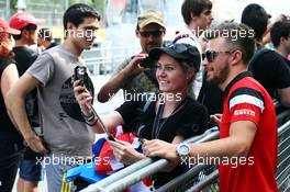 Will Stevens (GBR) Manor Marussia F1 Team with fans. 07.05.2015. Formula 1 World Championship, Rd 5, Spanish Grand Prix, Barcelona, Spain, Preparation Day.