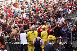 Sebastian Vettel (GER) Ferrari signs autographs for the fans. 07.05.2015. Formula 1 World Championship, Rd 5, Spanish Grand Prix, Barcelona, Spain, Preparation Day.