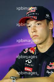 Daniil Kvyat (RUS) Red Bull Racing in the FIA Press Conference. 07.05.2015. Formula 1 World Championship, Rd 5, Spanish Grand Prix, Barcelona, Spain, Preparation Day.
