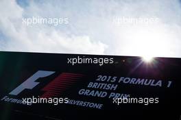 British Grand Prix logo. 04.07.2015. Formula 1 World Championship, Rd 9, British Grand Prix, Silverstone, England, Qualifying Day.