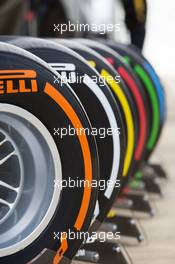 Pirelli show tyres. 04.07.2015. Formula 1 World Championship, Rd 9, British Grand Prix, Silverstone, England, Qualifying Day.